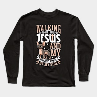 Jesus and dog - Hairless Khala Long Sleeve T-Shirt